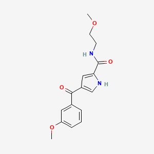 molecular formula C16H18N2O4 B2785008 4-(3-methoxybenzoyl)-N-(2-methoxyethyl)-1H-pyrrole-2-carboxamide CAS No. 439111-66-7