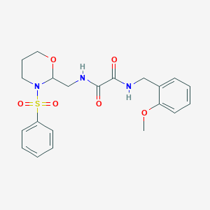 N-{[3-(benzenesulfonyl)-1,3-oxazinan-2-yl]methyl}-N'-[(2-methoxyphenyl)methyl]ethanediamide