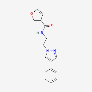 molecular formula C16H15N3O2 B2785018 N-(2-(4-phenyl-1H-pyrazol-1-yl)ethyl)furan-3-carboxamide CAS No. 2034351-55-6