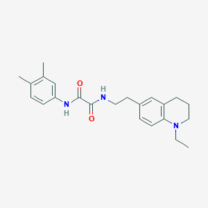 molecular formula C23H29N3O2 B2785023 N1-(3,4-dimethylphenyl)-N2-(2-(1-ethyl-1,2,3,4-tetrahydroquinolin-6-yl)ethyl)oxalamide CAS No. 955775-27-6