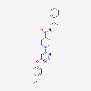 molecular formula C27H32N4O2 B2785025 1-[6-(4-乙基苯氧)嘧啶-4-基]-N-(2-苯基丙基)哌啶-4-甲酰胺 CAS No. 1115999-15-9