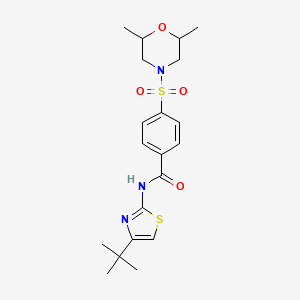 molecular formula C20H27N3O4S2 B2785044 N-(4-(tert-butyl)thiazol-2-yl)-4-((2,6-dimethylmorpholino)sulfonyl)benzamide CAS No. 681237-48-9