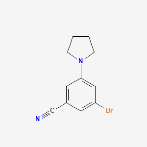 molecular formula C11H11BrN2 B2785049 3-Bromo-5-(pyrrolidin-1-yl)benzonitrile CAS No. 1129541-71-4