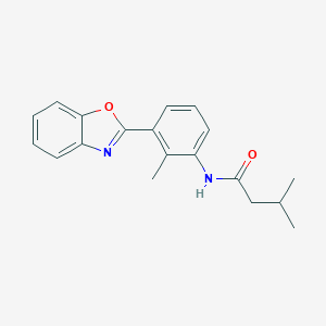 molecular formula C19H20N2O2 B278506 N-[3-(1,3-benzoxazol-2-yl)-2-methylphenyl]-3-methylbutanamide 
