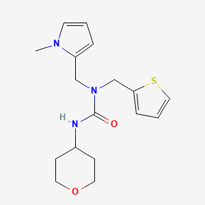 3-[(1-methyl-1H-pyrrol-2-yl)methyl]-1-(oxan-4-yl)-3-[(thiophen-2-yl)methyl]urea