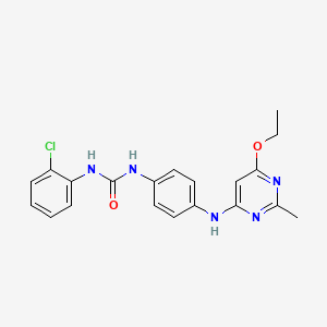 molecular formula C20H20ClN5O2 B2785085 1-(2-Chlorophenyl)-3-(4-((6-ethoxy-2-methylpyrimidin-4-yl)amino)phenyl)urea CAS No. 1021091-06-4
