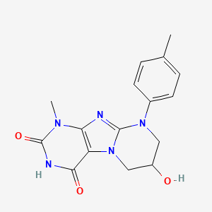 molecular formula C16H17N5O3 B2785095 7-羟基-1-甲基-9-(4-甲基苯基)-7,8-二氢-6H-嘌呤并[7,8-a]嘧啶-2,4-二酮 CAS No. 77350-99-3