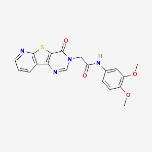 B2785102 N-(3,4-dimethoxyphenyl)-2-(4-oxopyrido[3',2':4,5]thieno[3,2-d]pyrimidin-3(4H)-yl)acetamide CAS No. 946299-82-7