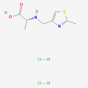 molecular formula C8H14Cl2N2O2S B2785107 (2R)-2-{[(2-methyl-1,3-thiazol-4-yl)methyl]amino}propanoic acid dihydrochloride CAS No. 1808473-09-7