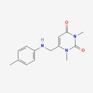 molecular formula C14H17N3O2 B2785118 1,3-二甲基-6-((对甲苯基氨基)甲基)嘧啶-2,4(1H,3H)-二酮 CAS No. 54347-47-6