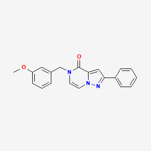 molecular formula C20H17N3O2 B2785122 5-(3-甲氧基苄基)-2-苯基吡唑并[1,5-a]嘧啶-4(5H)-酮 CAS No. 1358482-09-3