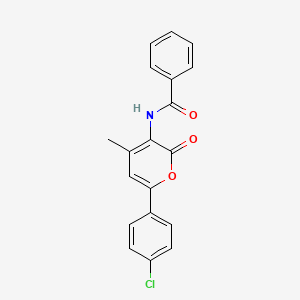 B2785127 N-[6-(4-chlorophenyl)-4-methyl-2-oxo-2H-pyran-3-yl]benzenecarboxamide CAS No. 478067-02-6