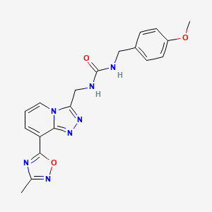 molecular formula C19H19N7O3 B2785133 1-(4-甲氧基苄基)-3-((8-(3-甲基-1,2,4-噁二唑-5-基)-[1,2,4]三唑并[4,3-a]吡啶-3-基)甲基)脲 CAS No. 2034458-32-5
