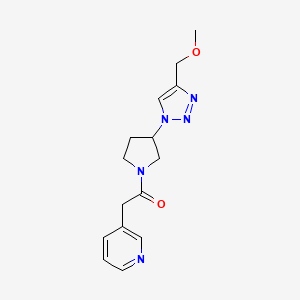 molecular formula C15H19N5O2 B2785151 1-{3-[4-(methoxymethyl)-1H-1,2,3-triazol-1-yl]pyrrolidin-1-yl}-2-(pyridin-3-yl)ethan-1-one CAS No. 2097909-19-6
