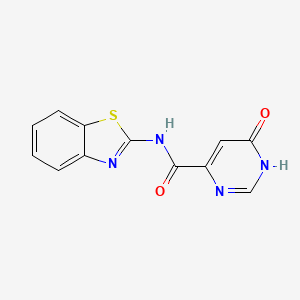 molecular formula C12H8N4O2S B2785153 N-(benzo[d]thiazol-2-yl)-6-hydroxypyrimidine-4-carboxamide CAS No. 2034441-75-1