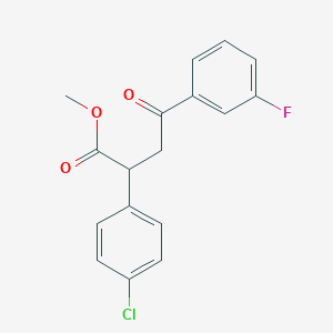 molecular formula C17H14ClFO3 B2785154 Methyl 2-(4-chlorophenyl)-4-(3-fluorophenyl)-4-oxobutanoate CAS No. 478260-87-6