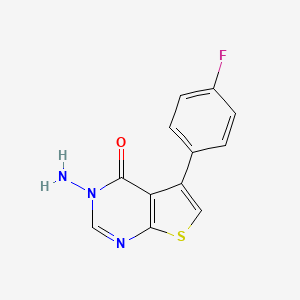 molecular formula C12H8FN3OS B2785156 3-amino-5-(4-fluorophenyl)-3H,4H-thieno[2,3-d]pyrimidin-4-one CAS No. 326097-91-0
