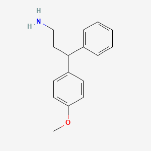 molecular formula C16H19NO B2785160 3-(4-Methoxyphenyl)-3-phenylpropan-1-amine CAS No. 69549-79-7