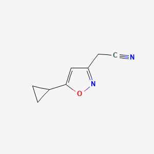 molecular formula C8H8N2O B2785162 2-(5-Cyclopropylisoxazol-3-yl)acetonitrile CAS No. 1225882-57-4