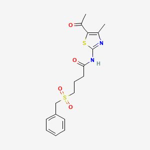 molecular formula C17H20N2O4S2 B2785164 N-(5-acetyl-4-methylthiazol-2-yl)-4-(benzylsulfonyl)butanamide CAS No. 923413-02-9