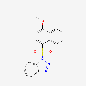 molecular formula C18H15N3O3S B2785165 1-(4-Ethoxynaphthalen-1-yl)sulfonylbenzotriazole CAS No. 296791-44-1