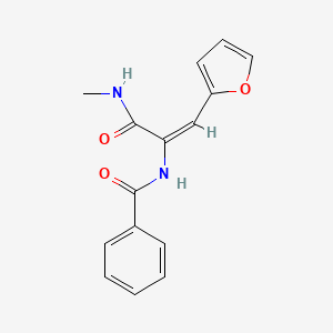 molecular formula C15H14N2O3 B2785168 N-{(E)-2-(2-furyl)-1-[(methylamino)carbonyl]-1-ethenyl}benzamide CAS No. 298190-71-3