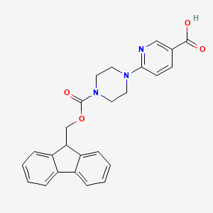 molecular formula C25H23N3O4 B2785170 6-(4-{[(9H-fluoren-9-yl)methoxy]carbonyl}piperazin-1-yl)pyridine-3-carboxylic acid CAS No. 2090085-25-7