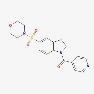 molecular formula C18H19N3O4S B2785173 5-(Morpholin-4-ylsulfonyl)indolinyl 4-pyridyl ketone CAS No. 919214-70-3