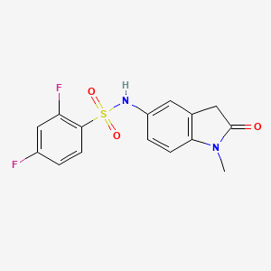 molecular formula C15H12F2N2O3S B2785175 2,4-difluoro-N-(1-methyl-2-oxoindolin-5-yl)benzenesulfonamide CAS No. 921537-32-8