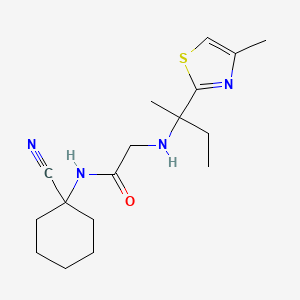 B2785180 N-(1-cyanocyclohexyl)-2-{[2-(4-methyl-1,3-thiazol-2-yl)butan-2-yl]amino}acetamide CAS No. 1423370-78-8