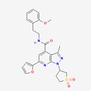 B2785193 1-(1,1-dioxidotetrahydrothiophen-3-yl)-6-(furan-2-yl)-N-(2-methoxyphenethyl)-3-methyl-1H-pyrazolo[3,4-b]pyridine-4-carboxamide CAS No. 1021263-02-4