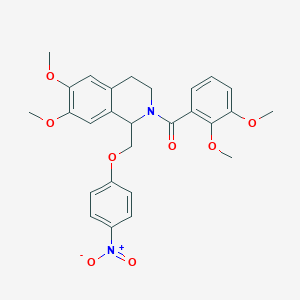 (6,7-dimethoxy-1-((4-nitrophenoxy)methyl)-3,4-dihydroisoquinolin-2(1H)-yl)(2,3-dimethoxyphenyl)methanone