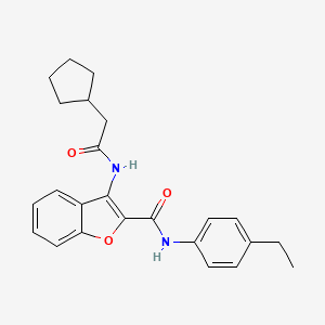 molecular formula C24H26N2O3 B2785202 3-(2-环戊基乙酰氨基)-N-(4-乙基苯基)苯并呋喃-2-甲酰胺 CAS No. 888454-69-1