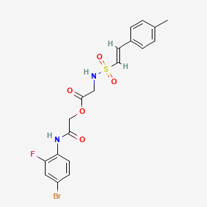 molecular formula C19H18BrFN2O5S B2785205 [2-(4-bromo-2-fluoroanilino)-2-oxoethyl] 2-[[(E)-2-(4-methylphenyl)ethenyl]sulfonylamino]acetate CAS No. 878081-06-2