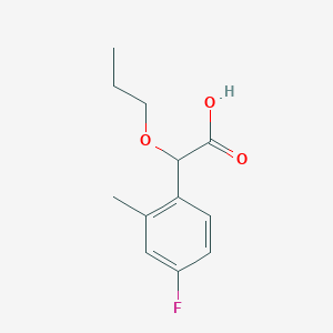molecular formula C12H15FO3 B2785209 2-(4-Fluoro-2-methylphenyl)-2-propoxyacetic acid CAS No. 1548413-11-1