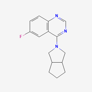 molecular formula C15H16FN3 B2785215 4-(3,3a,4,5,6,6a-Hexahydro-1H-cyclopenta[c]pyrrol-2-yl)-6-fluoroquinazoline CAS No. 2327223-01-6