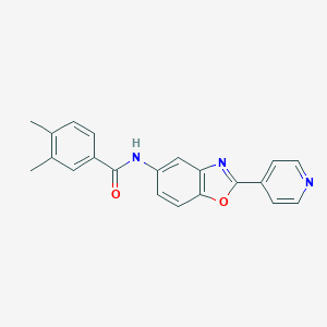 molecular formula C21H17N3O2 B278522 3,4-dimethyl-N-(2-pyridin-4-yl-1,3-benzoxazol-5-yl)benzamide 