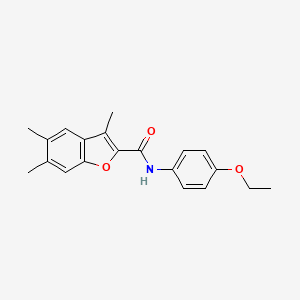 molecular formula C20H21NO3 B2785224 N-(4-ethoxyphenyl)-3,5,6-trimethyl-1-benzofuran-2-carboxamide CAS No. 622348-82-7