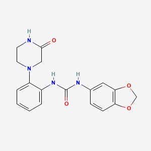 molecular formula C18H18N4O4 B2785229 1-(Benzo[d][1,3]dioxol-5-yl)-3-(2-(3-oxopiperazin-1-yl)phenyl)urea CAS No. 1226433-79-9