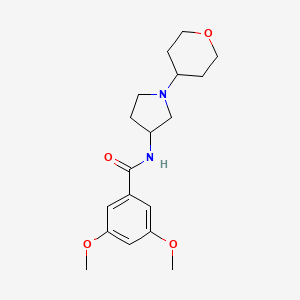 molecular formula C18H26N2O4 B2785232 3,5-dimethoxy-N-(1-(tetrahydro-2H-pyran-4-yl)pyrrolidin-3-yl)benzamide CAS No. 2034521-44-1