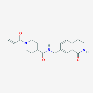 molecular formula C19H23N3O3 B2785233 N-[(1-Oxo-3,4-dihydro-2H-isoquinolin-7-yl)methyl]-1-prop-2-enoylpiperidine-4-carboxamide CAS No. 2361835-00-7