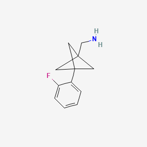 molecular formula C12H14FN B2785236 [3-(2-Fluorophenyl)-1-bicyclo[1.1.1]pentanyl]methanamine CAS No. 2287285-98-5