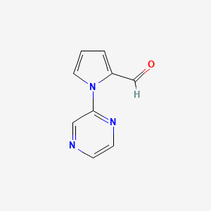 molecular formula C9H7N3O B2785241 1-(pyrazin-2-yl)-1H-pyrrole-2-carbaldehyde CAS No. 104149-46-4