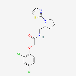 molecular formula C16H17Cl2N3O2S B2785246 2-(2,4-dichlorophenoxy)-N-((1-(thiazol-2-yl)pyrrolidin-2-yl)methyl)acetamide CAS No. 1705051-96-2