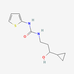 molecular formula C11H16N2O2S B2785247 1-(3-Cyclopropyl-3-hydroxypropyl)-3-(thiophen-2-yl)urea CAS No. 1396680-00-4