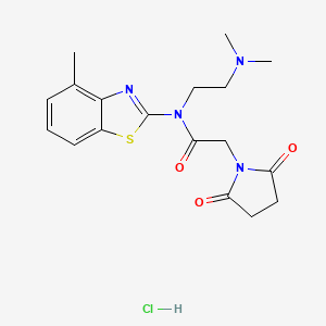 molecular formula C18H23ClN4O3S B2785253 N-(2-(dimethylamino)ethyl)-2-(2,5-dioxopyrrolidin-1-yl)-N-(4-methylbenzo[d]thiazol-2-yl)acetamide hydrochloride CAS No. 1216445-11-2