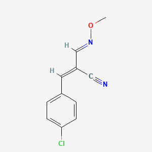 molecular formula C11H9ClN2O B2785255 (2Z)-3-(4-chlorophenyl)-2-[(1E)-(methoxyimino)methyl]prop-2-enenitrile CAS No. 339011-91-5