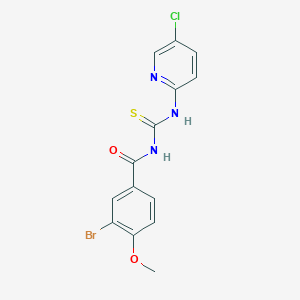 molecular formula C14H11BrClN3O2S B278526 3-bromo-N-[(5-chloropyridin-2-yl)carbamothioyl]-4-methoxybenzamide 