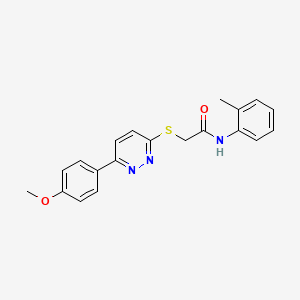 molecular formula C20H19N3O2S B2785263 2-((6-(4-methoxyphenyl)pyridazin-3-yl)thio)-N-(o-tolyl)acetamide CAS No. 872688-91-0