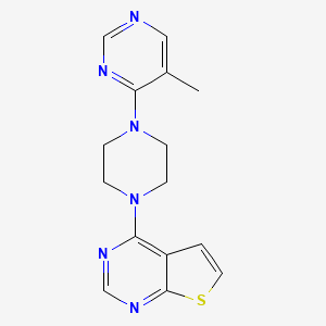 molecular formula C15H16N6S B2785266 4-[4-(5-Methylpyrimidin-4-yl)piperazin-1-yl]thieno[2,3-d]pyrimidine CAS No. 2380168-60-3